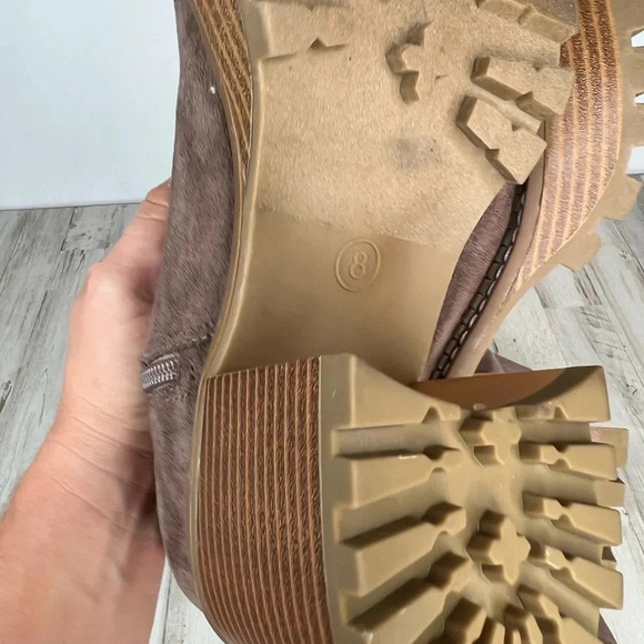 Mia Women's Taupe Brown Over-the-Knee Chunky Heel Suede Boots Size 8 - Picture 9 of 10